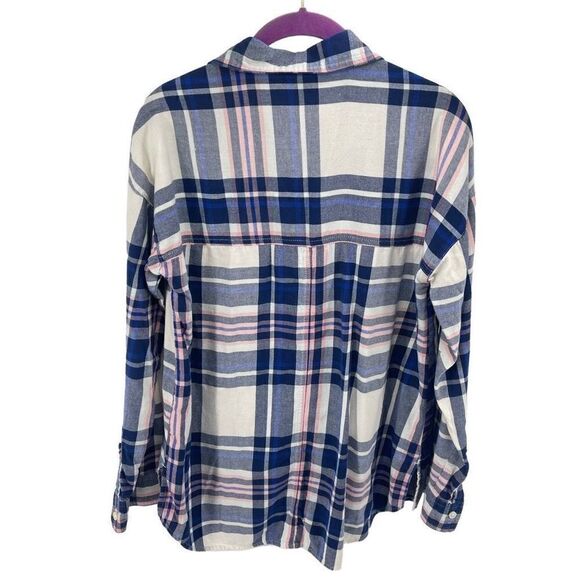 Old Navy the boyfriend shirt flannel plaid S small EUC soft - Picture 3 of 9